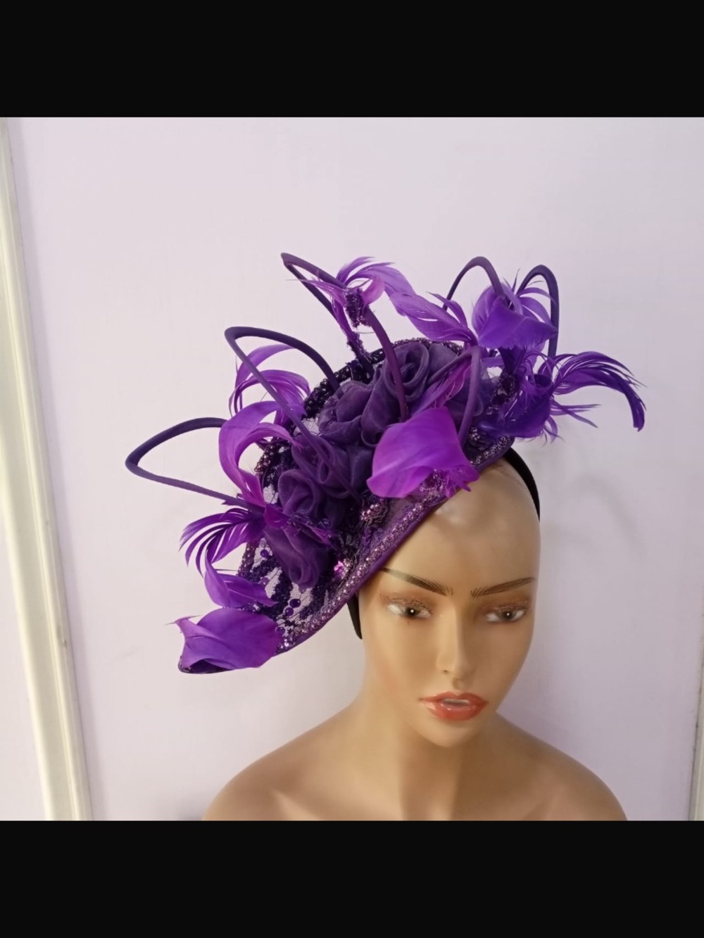 Purple Feathered Fascinator Headband - Women Accessories